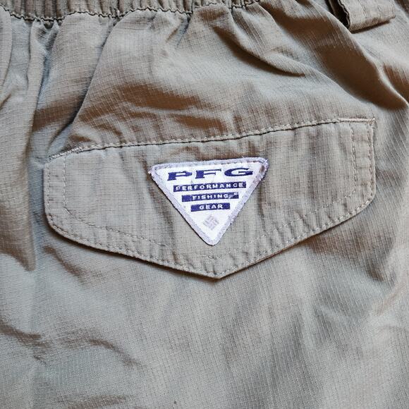 Columbia PFG Pants Mens Size 32 Fishing Gear 100% Nylon Green Zip-Off Leg - Picture 8 of 13